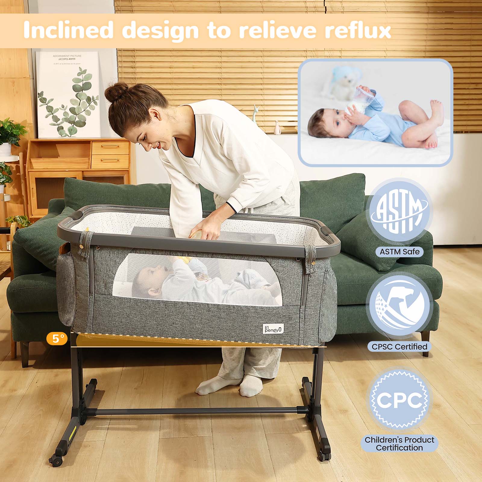 Safer Sleep Bassinet Li l Pengyu Baby Products That Care Li